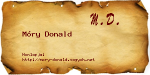 Móry Donald névjegykártya