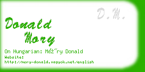 donald mory business card